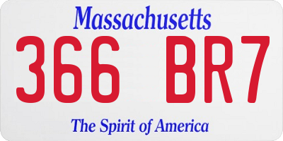 MA license plate 366BR7