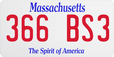 MA license plate 366BS3