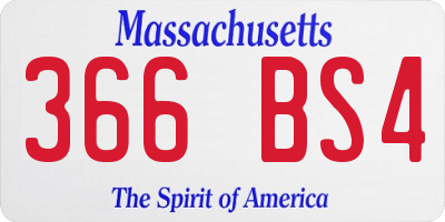 MA license plate 366BS4