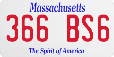 MA license plate 366BS6