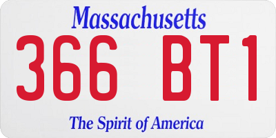 MA license plate 366BT1