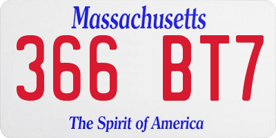 MA license plate 366BT7