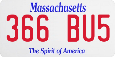 MA license plate 366BU5