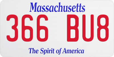 MA license plate 366BU8