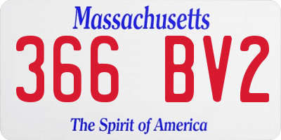 MA license plate 366BV2