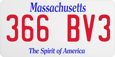 MA license plate 366BV3