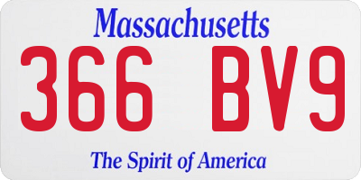 MA license plate 366BV9