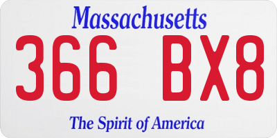MA license plate 366BX8