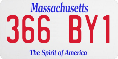 MA license plate 366BY1