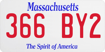 MA license plate 366BY2