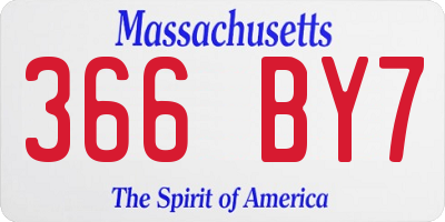 MA license plate 366BY7