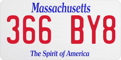 MA license plate 366BY8