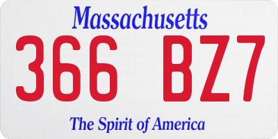 MA license plate 366BZ7