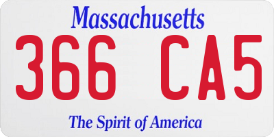 MA license plate 366CA5