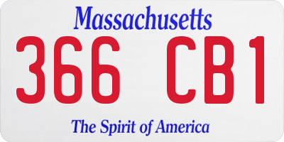 MA license plate 366CB1