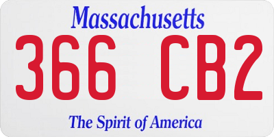 MA license plate 366CB2