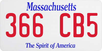 MA license plate 366CB5