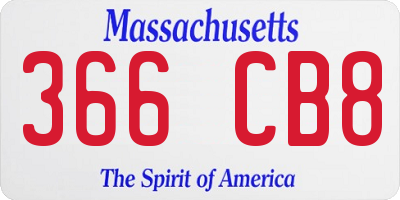 MA license plate 366CB8
