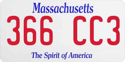 MA license plate 366CC3