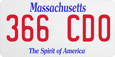 MA license plate 366CD0