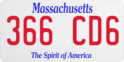 MA license plate 366CD6