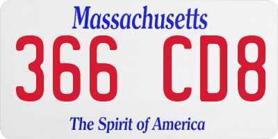 MA license plate 366CD8