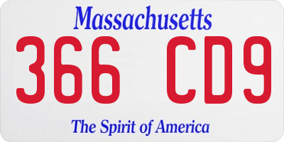 MA license plate 366CD9