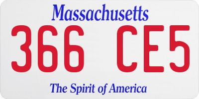 MA license plate 366CE5