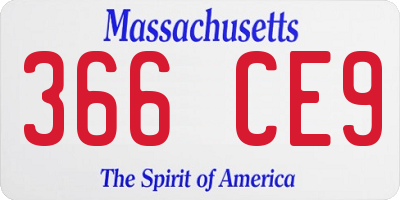 MA license plate 366CE9