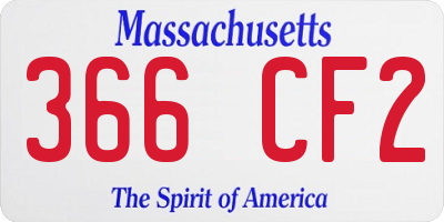 MA license plate 366CF2