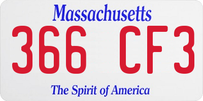 MA license plate 366CF3