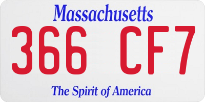 MA license plate 366CF7
