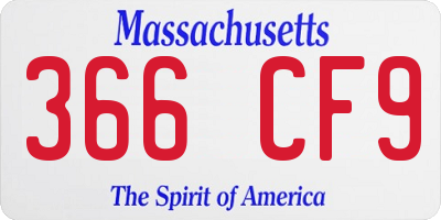 MA license plate 366CF9