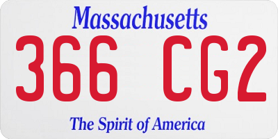 MA license plate 366CG2
