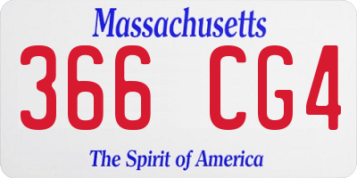MA license plate 366CG4