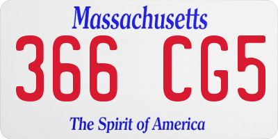 MA license plate 366CG5