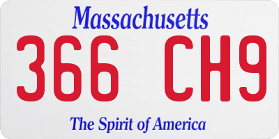 MA license plate 366CH9