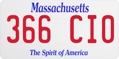 MA license plate 366CI0