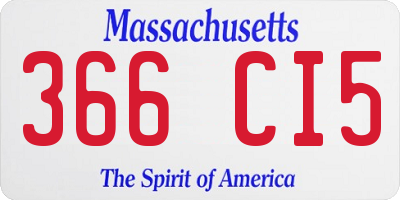 MA license plate 366CI5