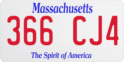 MA license plate 366CJ4
