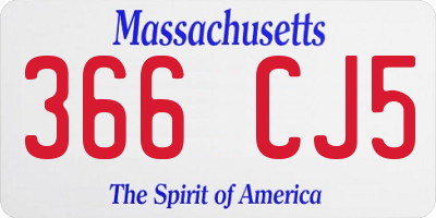 MA license plate 366CJ5