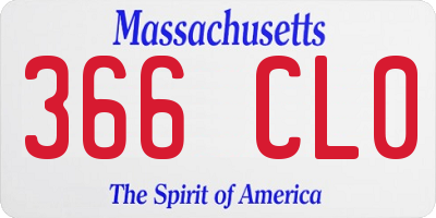 MA license plate 366CL0