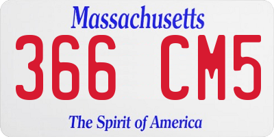 MA license plate 366CM5