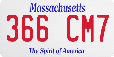 MA license plate 366CM7