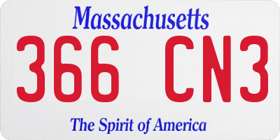 MA license plate 366CN3