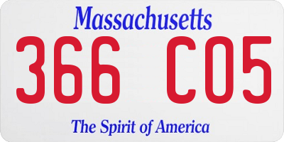 MA license plate 366CO5