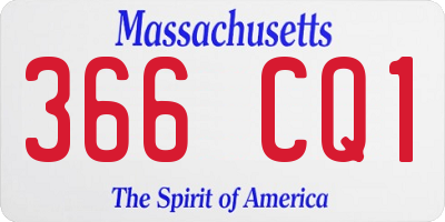 MA license plate 366CQ1