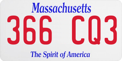 MA license plate 366CQ3