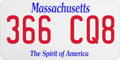 MA license plate 366CQ8