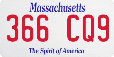 MA license plate 366CQ9